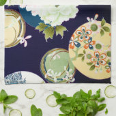 花、日本のデザイン キッチンタオル (折り畳み)