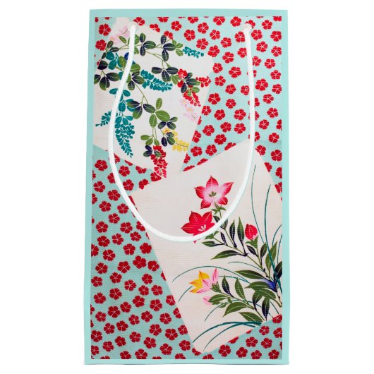 花、日本のデザイン スモールペーパーバッグ (正面)