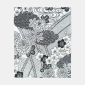 花、日本のデザイン フリースブランケット (正面)