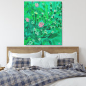 花（昆虫）マルハナバチ、夏の野草絵画用 キャンバスプリント (インサイチュ (寝室))