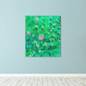 花（昆虫）マルハナバチ、夏の野草絵画用 キャンバスプリント (インサイチュ (ウッドフロア))