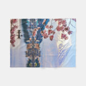 花 |春さくらんぼBrothers Japan フリースブランケット (正面(横))