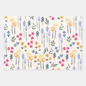 花 春 咲く 花のシームレス パターン ラッピングペーパーシート (正面2)