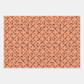 花，松の実，どんぐり，星，果実 ラッピングペーパーシート (正面3)