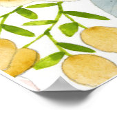 花・果実・水葉色のポスター ポスター (角)