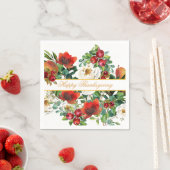 花、果実、赤い果実の感謝祭 スタンダードカクテルナプキン (インサイチュ)