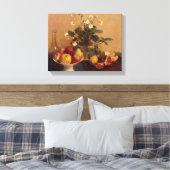 花、果物とカラフの皿， 1865 キャンバスプリント (インサイチュ (寝室))