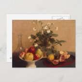 花、果物とカラフの皿， 1865 ポストカード (正面/裏面)