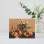 花、果物とカラフの皿， 1865 ポストカード (スタンド正面)