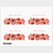 花、果物と果実の食品ステッカー 長方形シール (シート)