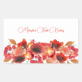 花、果物と果実の食品ステッカー 長方形シール
