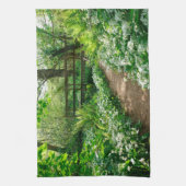 花 |森の白い野草 キッチンタオル (縦)