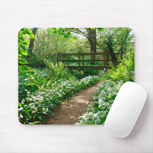 花 |森の白い野草 マウスパッド (マウス)