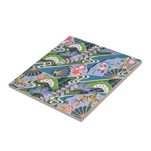 花、植物、ファン タイル (側面)