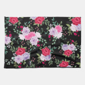 花 – 様々シンプルな色 キッチンタオル (横)