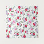 花 – 様々シンプルな色 タペストリー (正面(横))