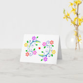 花、渦巻き、ハート カード (黄色い花)