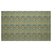 花，牡丹と竜，黄色の茶色の灰色 ファブリック (ファットクウォーター)