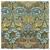 花，牡丹と竜，黄色の茶色の灰色 ファブリック (クローズアップ)