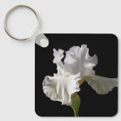 花 |白いアイリス キーホルダー (正面)