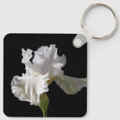 花 |白いアイリス キーホルダー (裏面)