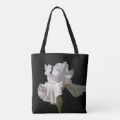 花 |白いアイリス トートバッグ (裏面)