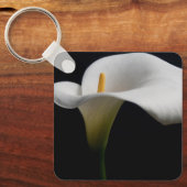 花 |白いカラリリー キーホルダー (正面)