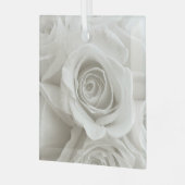 花 |白いバラ ガラスオーナメント (正面左)