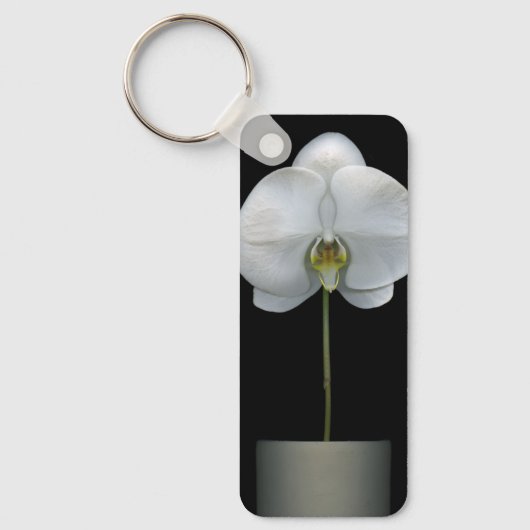 花 |白い蘭の花 キーホルダー (正面)