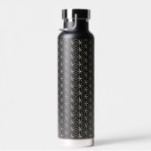 花 – 白い金ゴールド模様 ウォーターボトル (右面)