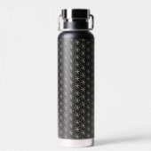 花 – 白い金ゴールド模様 ウォーターボトル (背面)