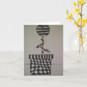 花（白と黒）、ノートカード カード (黄色い花)