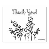 花+着色または着色のスタンプ絵画ありがとう ラバースタンプ (インプリント)