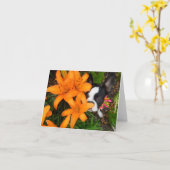 花-空白のなメッセージカード--をかぐのに時間をかけて下さい カード (黄色い花)