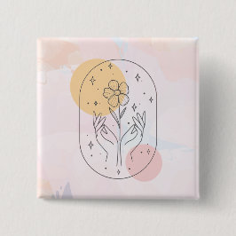 花 缶バッジ