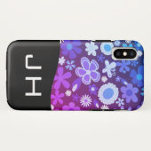 花 自然 パターン 紫 モノグラム Case-Mate iPhoneケース (裏面(横))