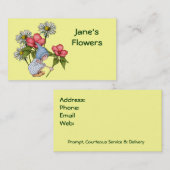 花、花の店: かわいい格言の女の子、デイジー 名刺 (正面/裏面)