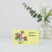 花、花の店: かわいい格言の女の子、デイジー 名刺 (スタンド正面)