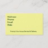 花、花の店: かわいい格言の女の子、デイジー 名刺 (裏面)