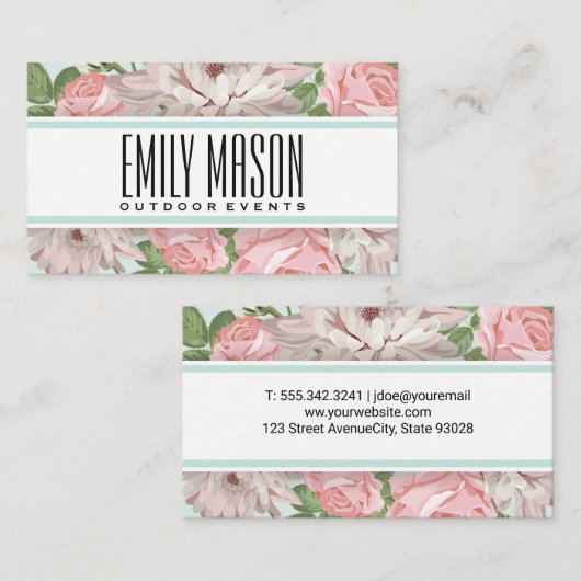 花 | 花屋の背景 名刺 (正面/裏面)