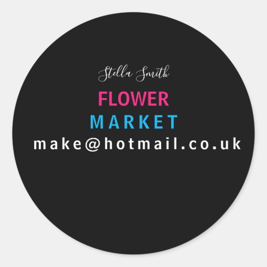 花,花屋,市場デザイナーアーティスト ラウンドシール (正面)