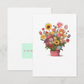 花、花束、植木鉢 サンキューカード (正面/裏面)