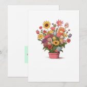 花、花束、植木鉢 招待状 (正面/裏面)