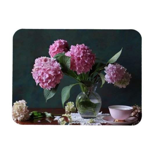 花 |花瓶のアジサイ マグネット (横)