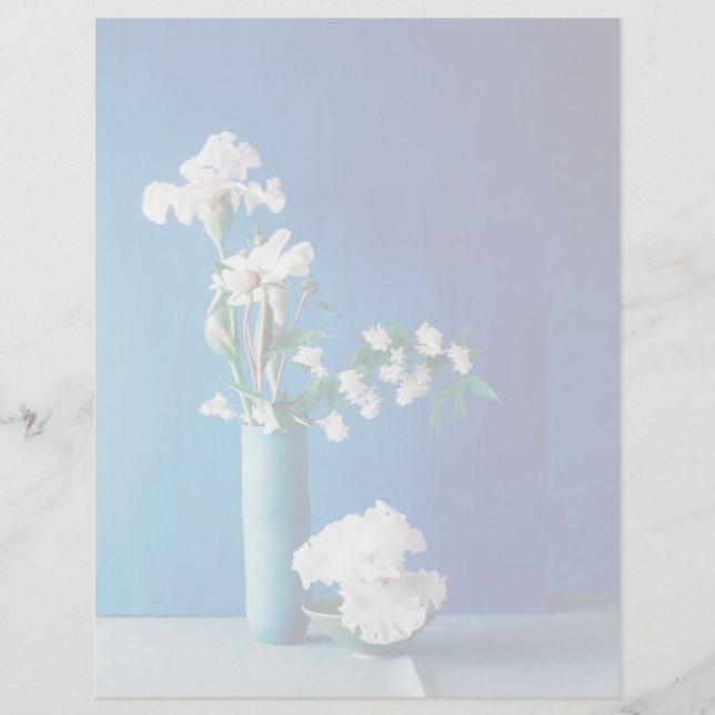 花 |花瓶の白い虹彩 (正面)