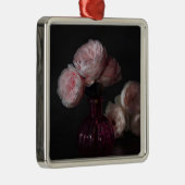 花 |花瓶淡い色のにピンクの牡丹 メタルオーナメント (右)