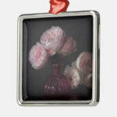 花 |花瓶淡い色のにピンクの牡丹 メタルオーナメント (左)