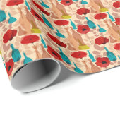 花、花瓶、ボトル模様 ラッピングペーパー (ロールコーナー)