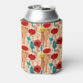 花、花瓶、ボトル模様 缶クーラー (缶裏面)