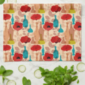 花、花瓶、ボトル キッチンタオル (折り畳み)